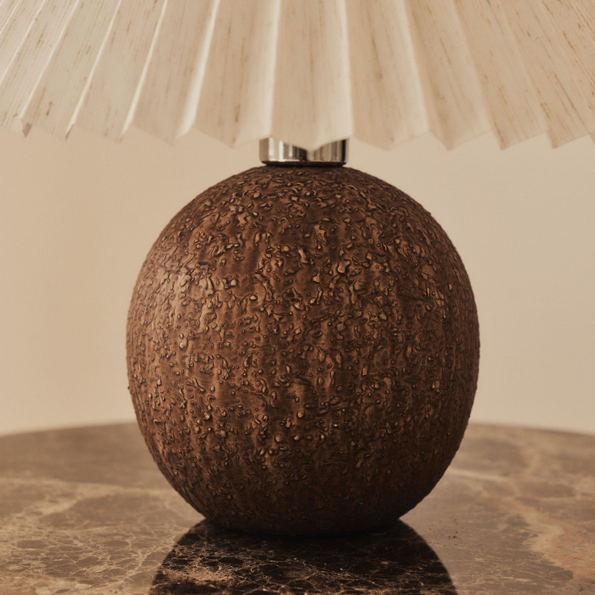 Corsica - Brown Ceramic Pleated Shade Table Lamp