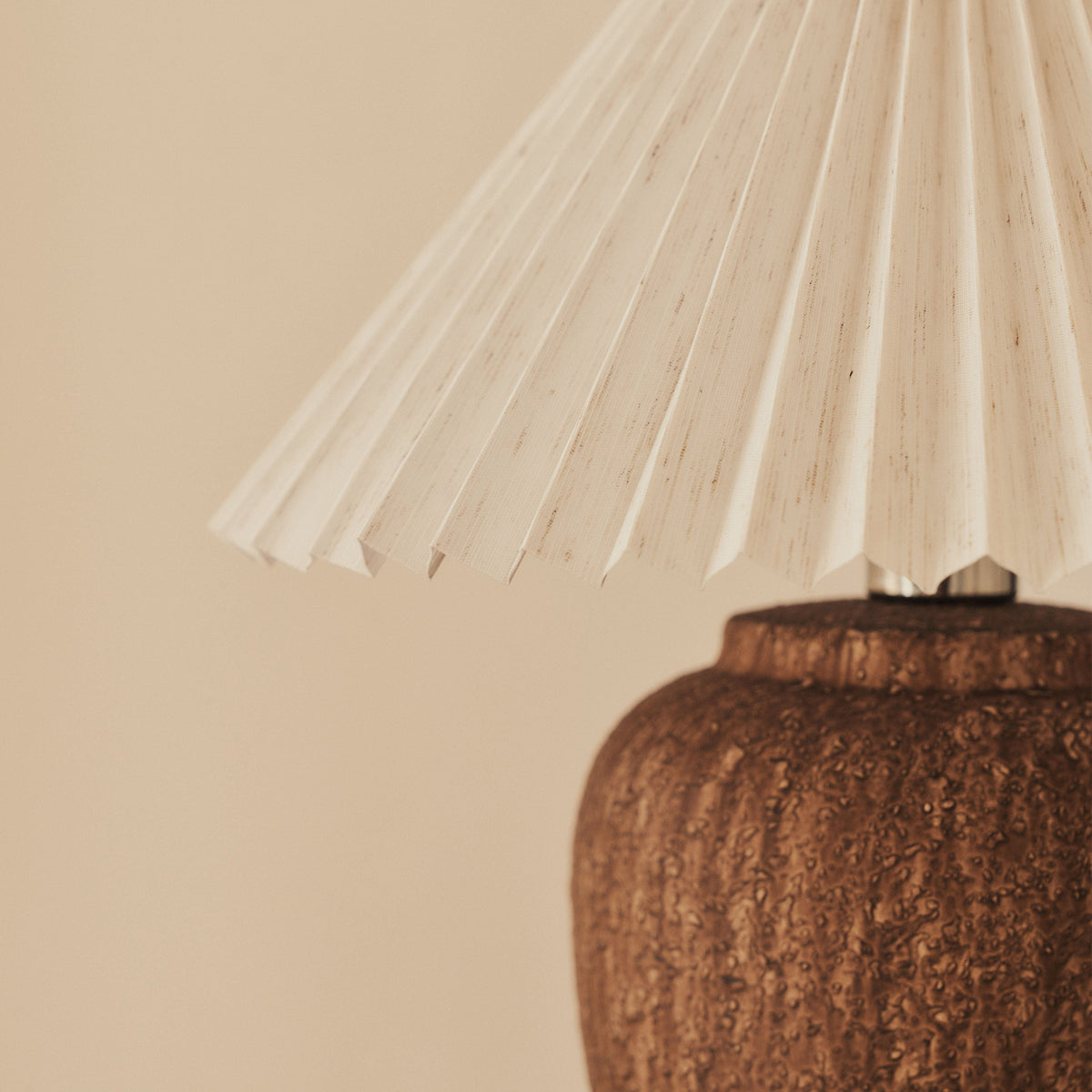 Sicily - Brown Ceramic Pleated Shade Table Lamp
