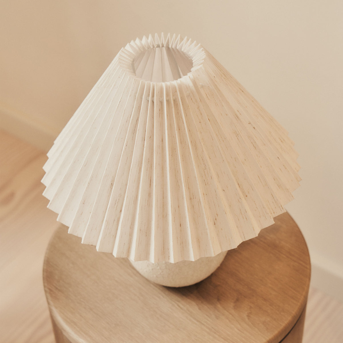 Corsica - Stone Ceramic Pleated Shade Table Lamp