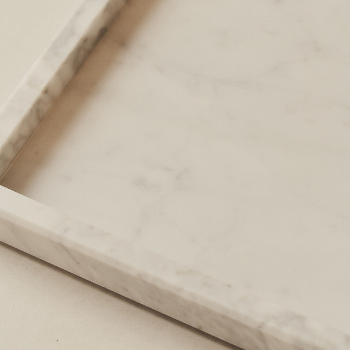 Travara - White Marble Square Decorative Tray