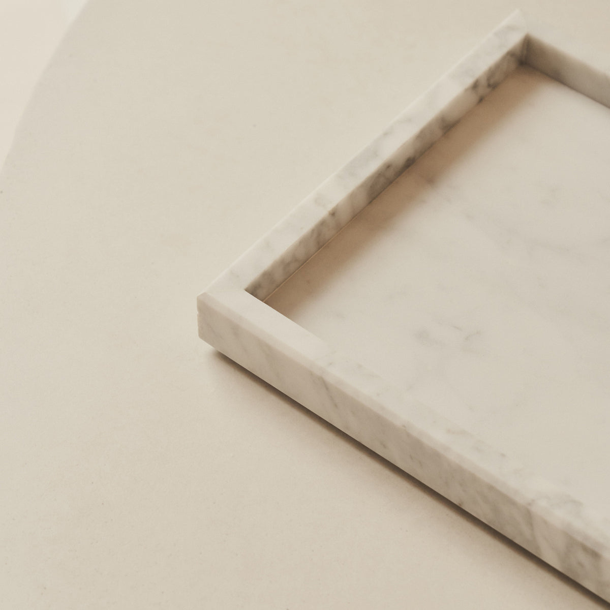 Travara - White Marble Square Decorative Tray