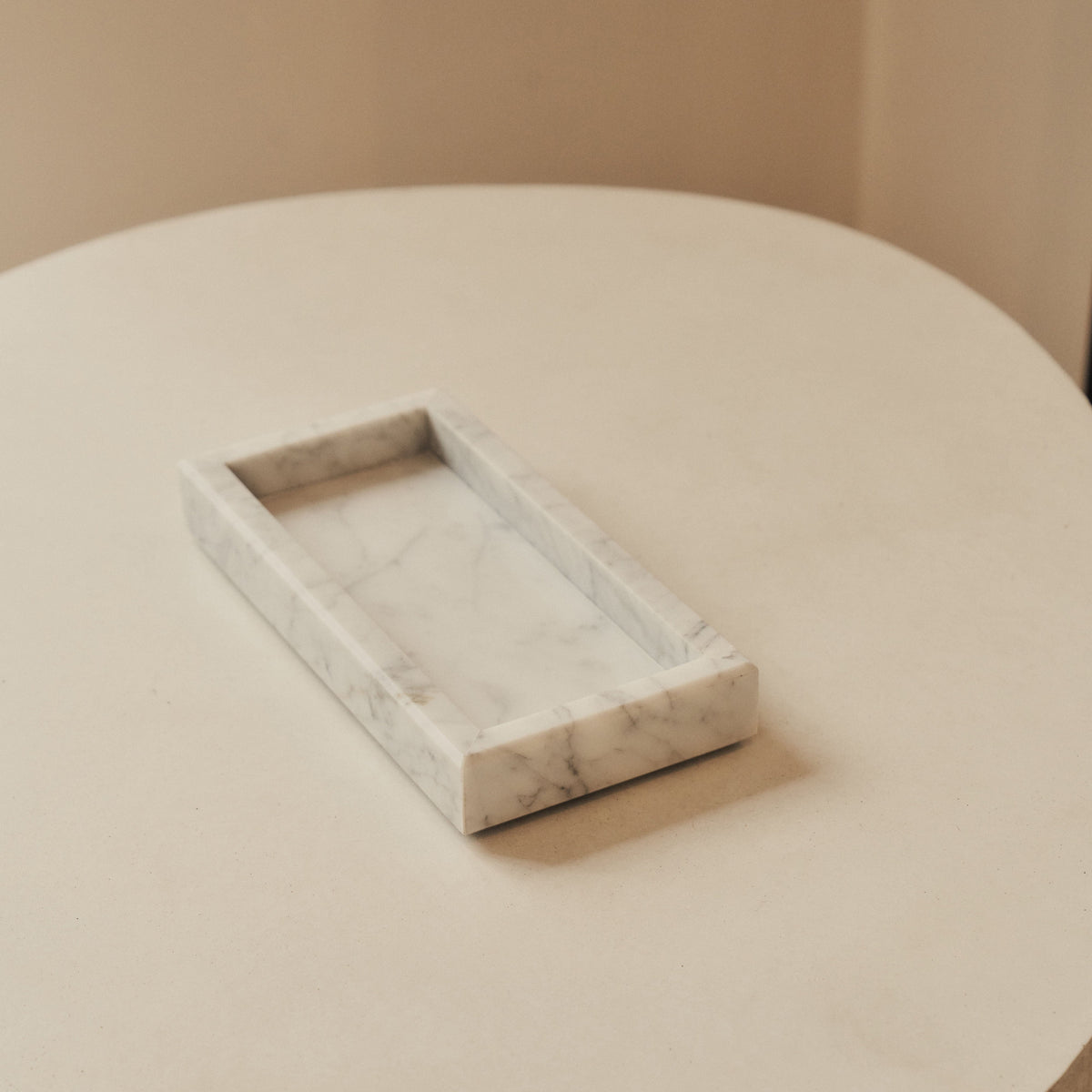 Travara - White Marble Rectangular Decorative Tray