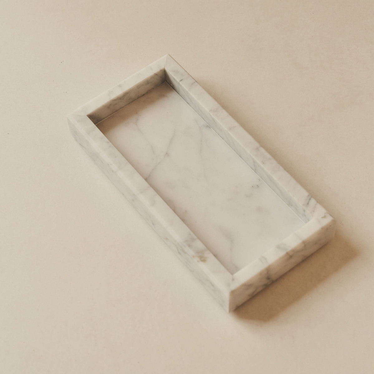 Travara - White Marble Rectangular Decorative Tray