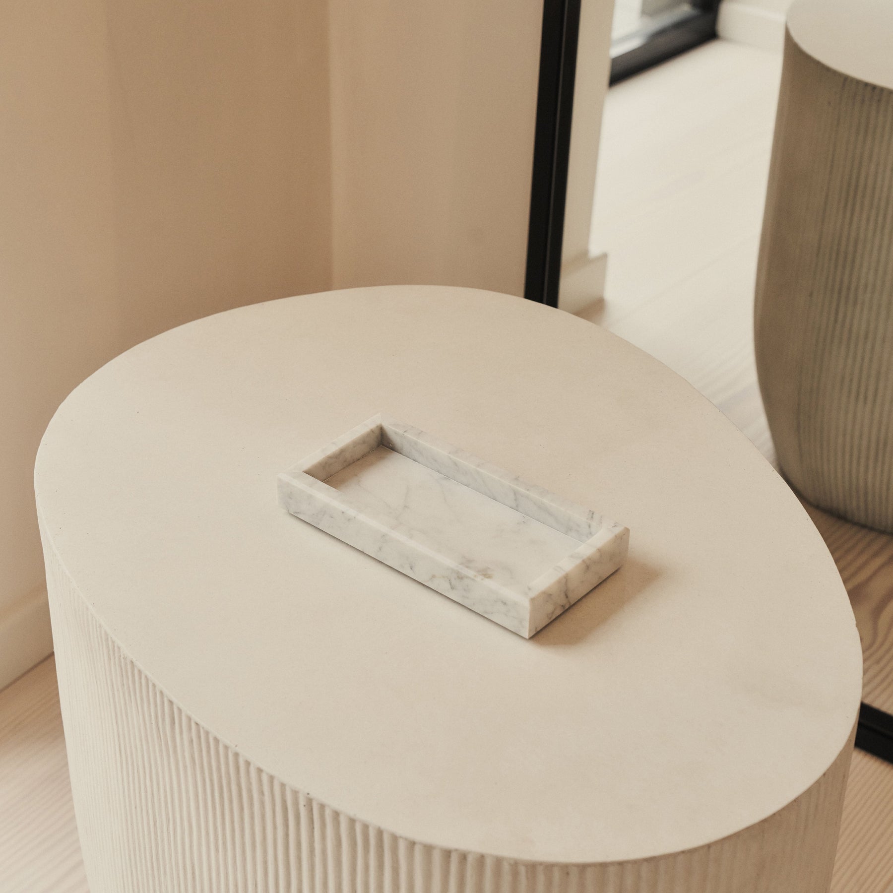 Travara - White Marble Rectangular Decorative Tray