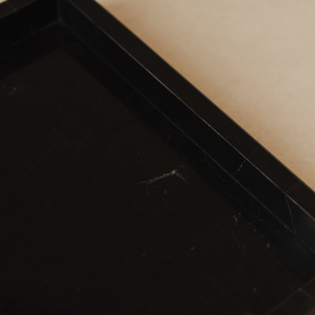 Travara - Black Marble Square Decorative Tray