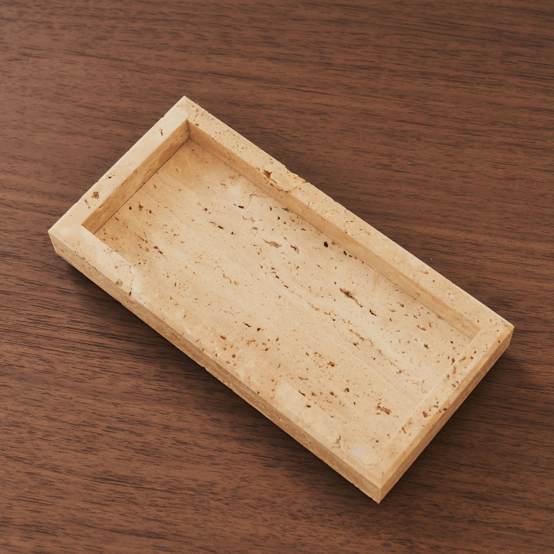Travara - Cream Travertine Rectangular Decorative Tray