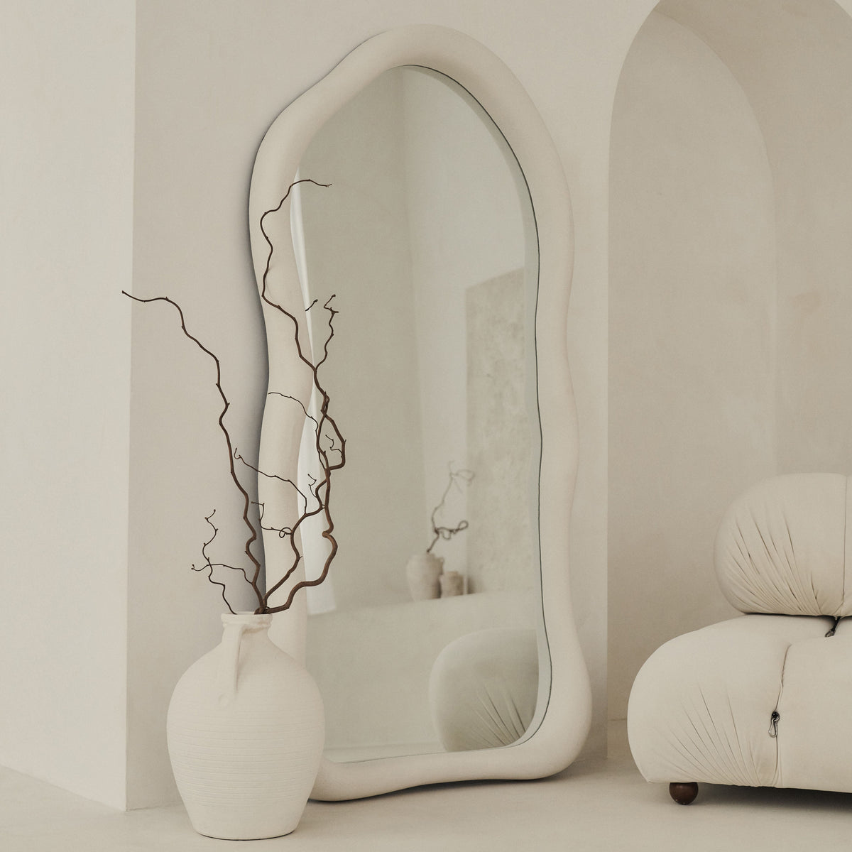 Wabi-Sabi - Large Full Length Concrete Irregular Mirror 170cm x 80cm