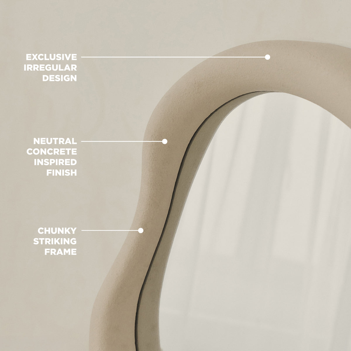 Wabi-Sabi - Concrete Irregular Wall Mirror 80cm x 72cm