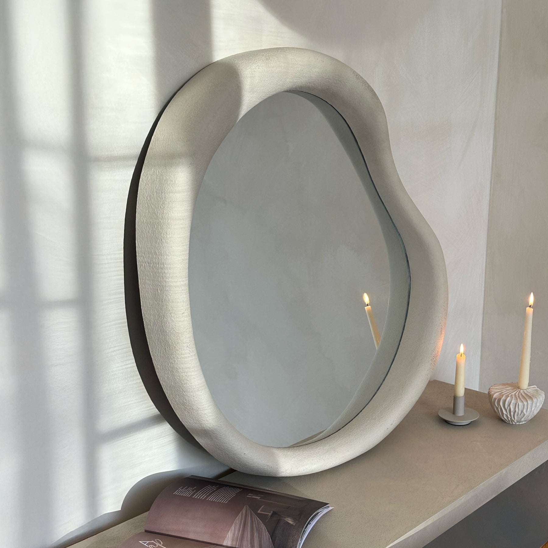Wabi-Sabi - Concrete Irregular Wall Mirror 80cm x 72cm