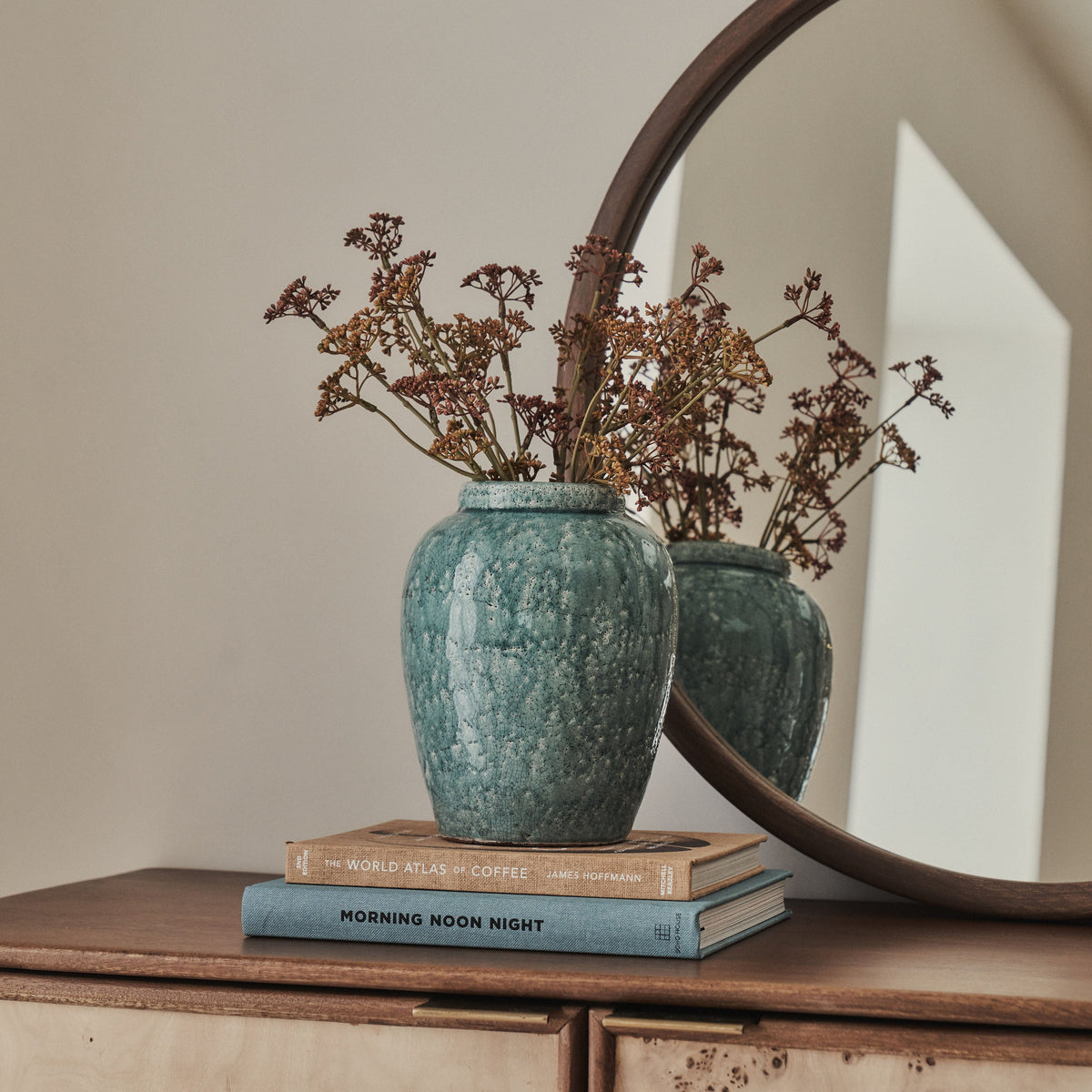 Portera - Coral Blue Gloss Ceramic Vase