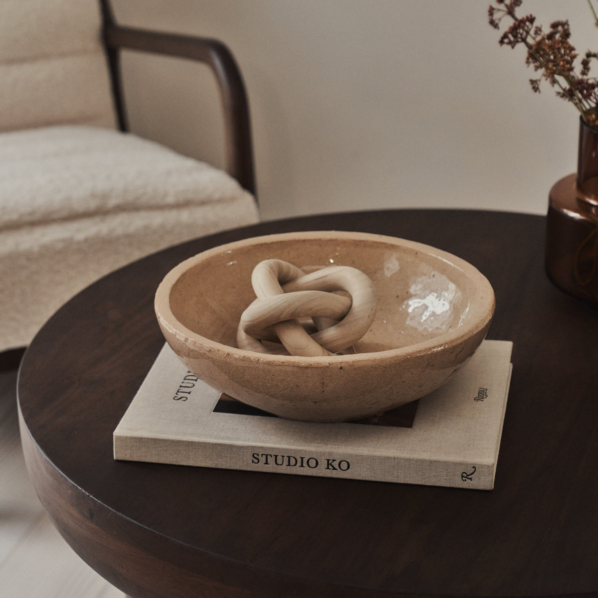 Portera - Beige Gloss Ceramic Decorative Bowl