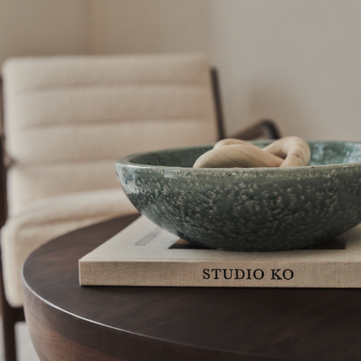 Portera - Coral Blue Gloss Ceramic Decorative Bowl