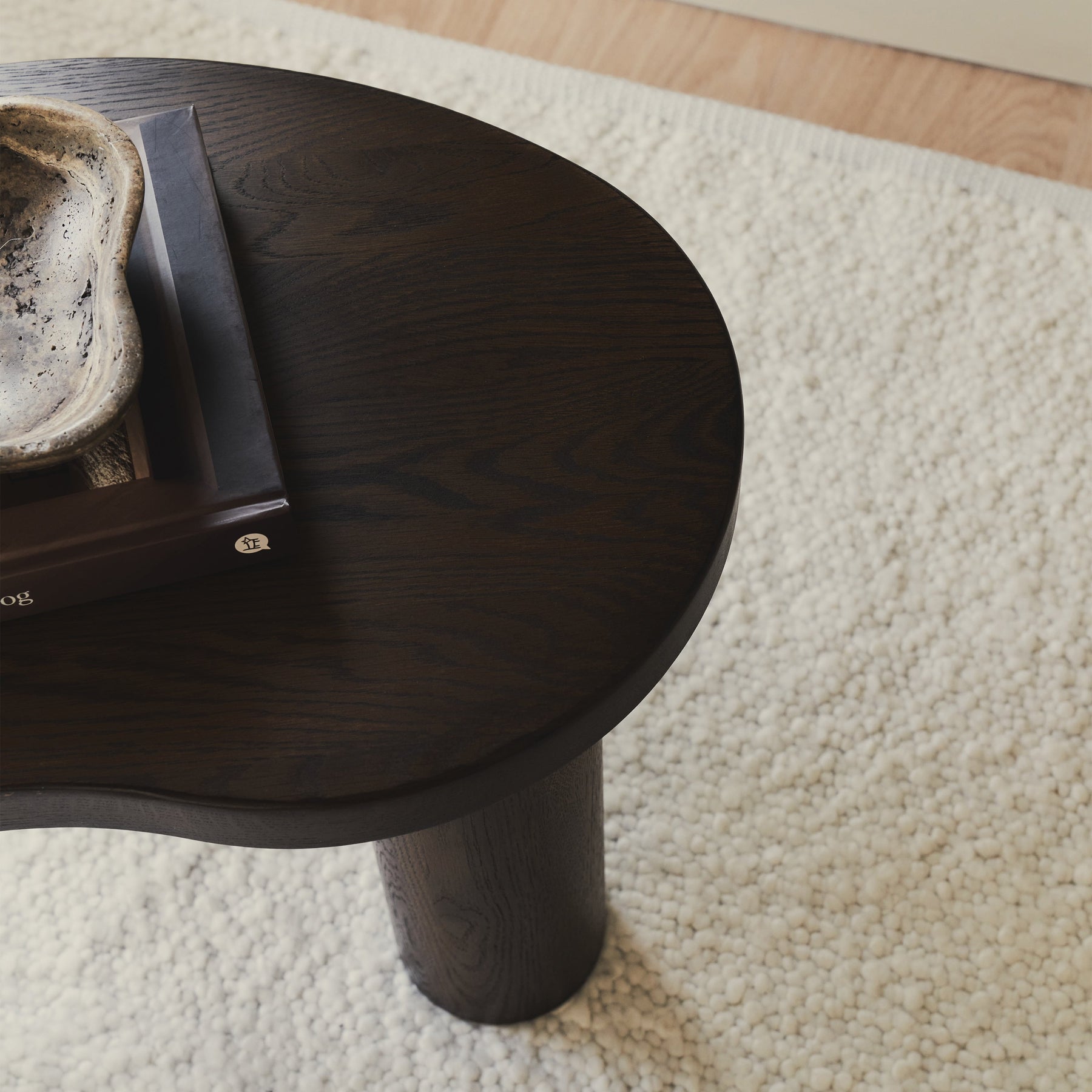 Luca - Dark Wood Irregular Wooden Coffee Table 70cm x 44cm