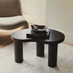 Luca - Dark Wood Irregular Wooden Coffee Table 70cm x 44cm