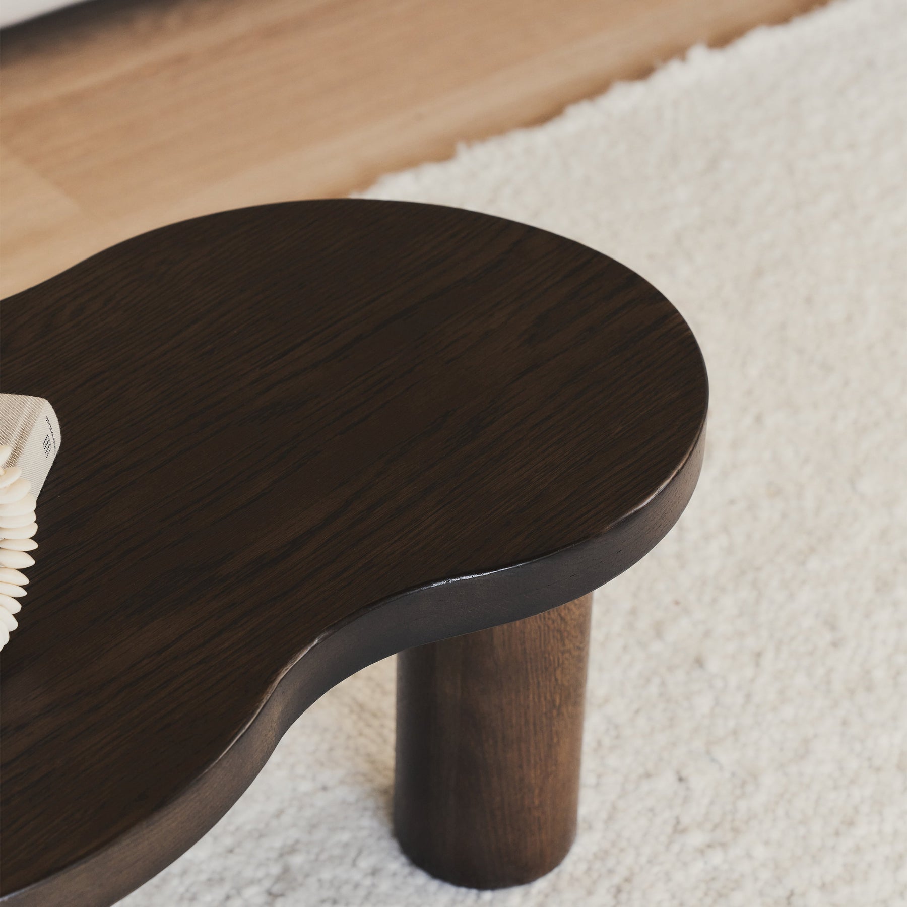 Luca - Dark Wood Irregular Wooden Coffee Table 75cm x 53cm