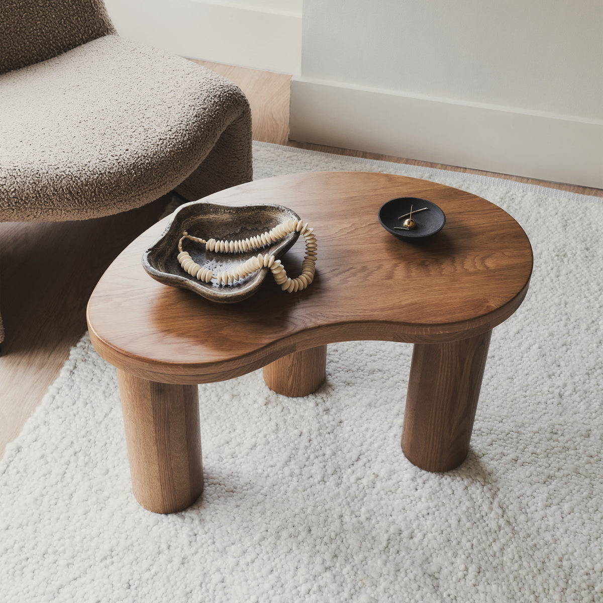 Luca - Light Wood Irregular Wooden Coffee Table 70cm x 44cm