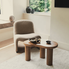 Luca - Light Wood Irregular Wooden Coffee Table 70cm x 44cm