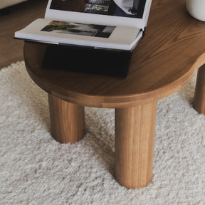 Luca - Light Wood Irregular Wooden Coffee Table 75cm x 53cm