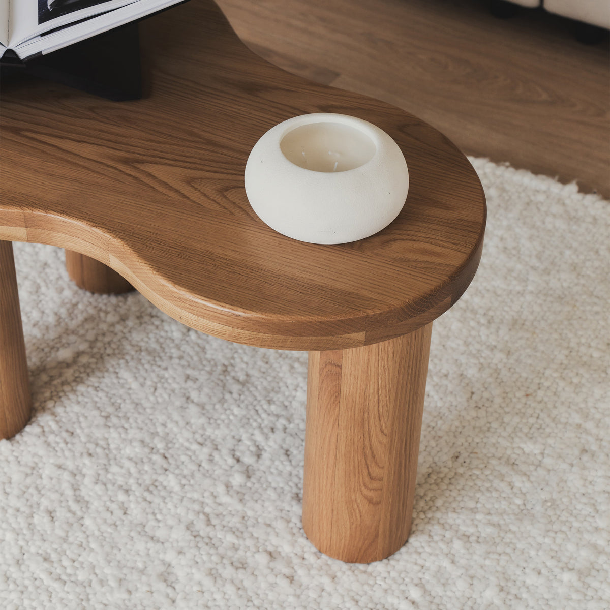 Luca - Light Wood Irregular Wooden Coffee Table 75cm x 53cm