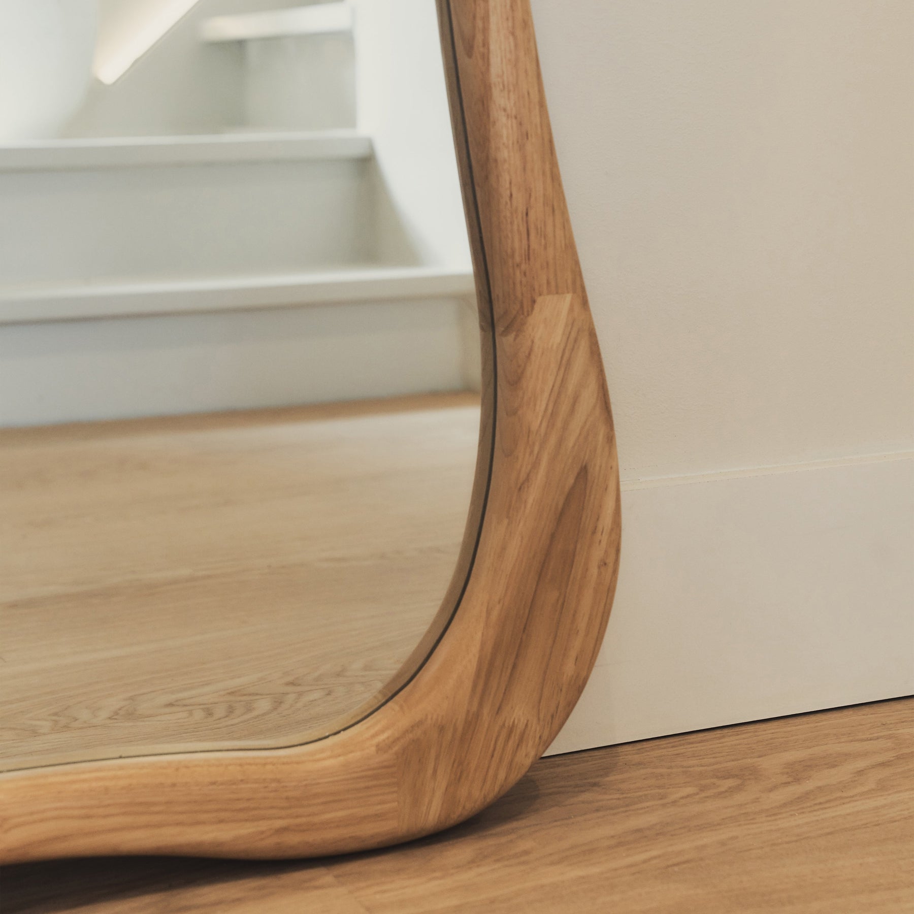 Arcurva - Full Length Light Wood Irregular Mirror 172cm x 72cm