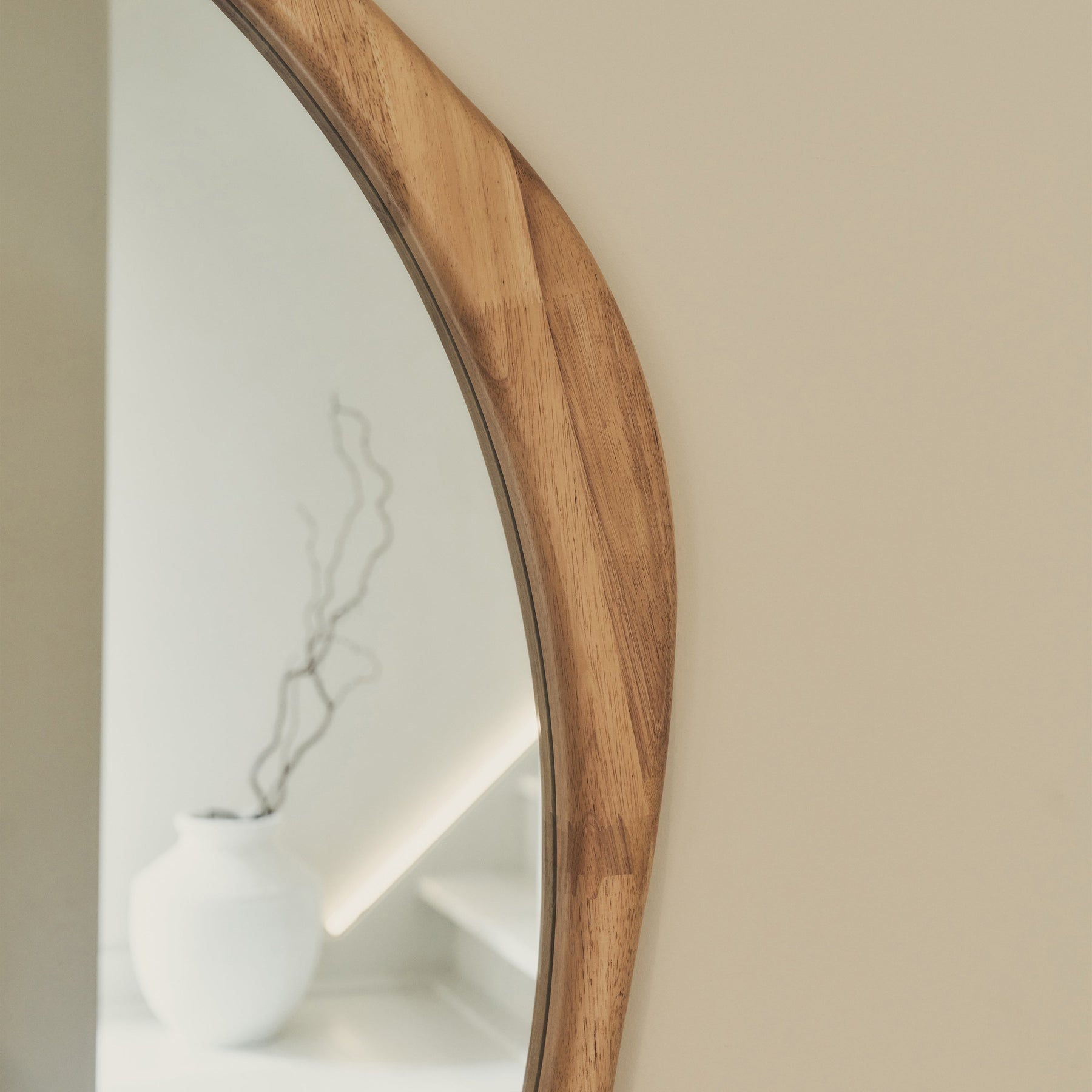 Arcurva - Full Length Light Wood Irregular Mirror 172cm x 72cm