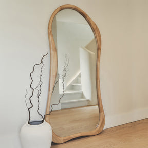 Arcurva - Full Length Light Wood Irregular Mirror 172cm x 72cm