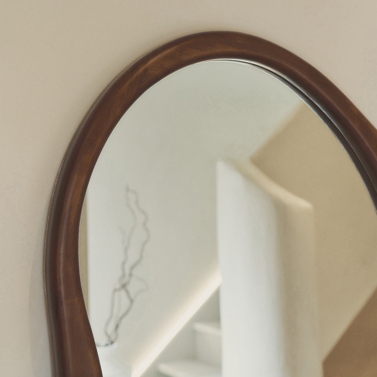 Arcurva - Full Length Dark Wood Irregular Mirror 172cm x 72cm