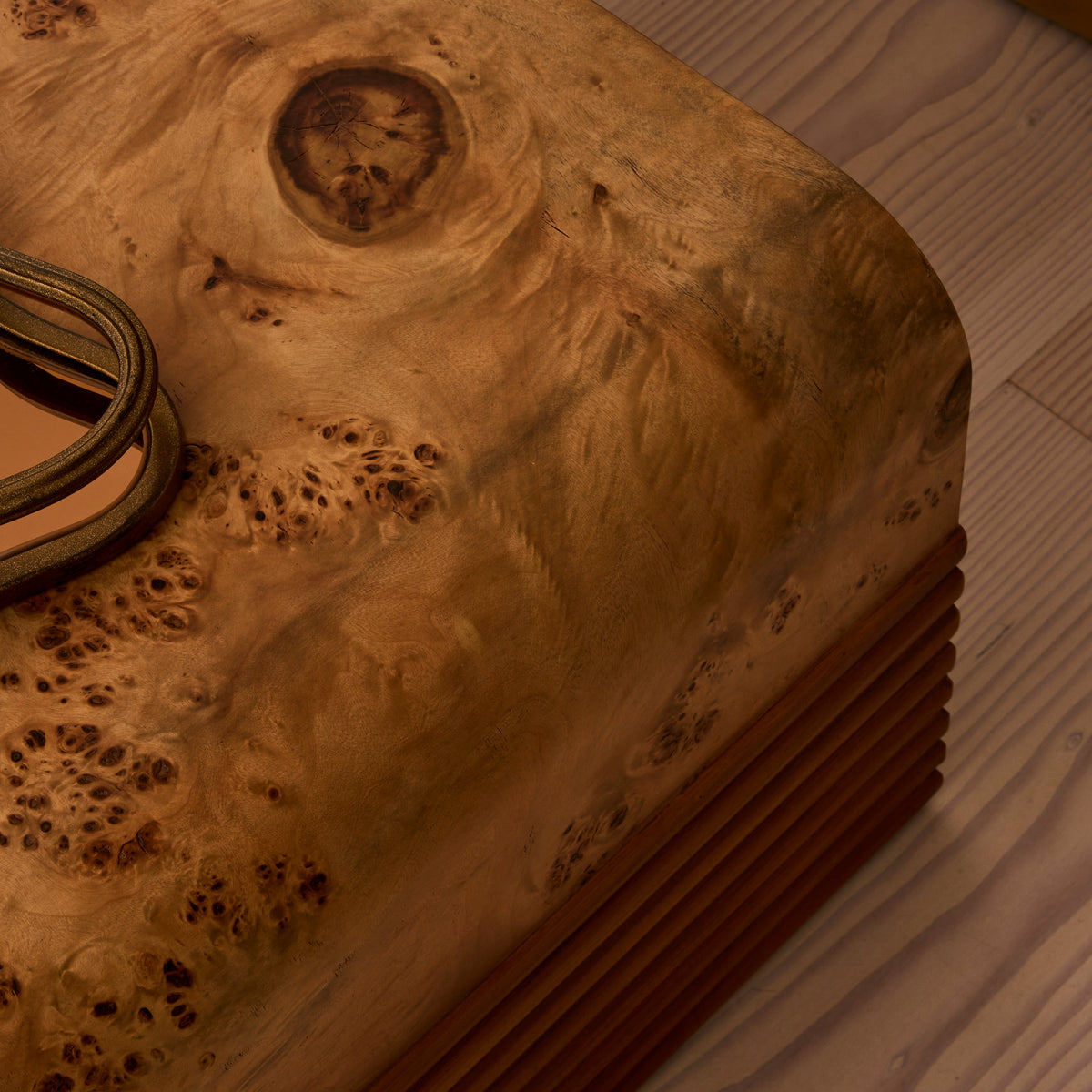 Eliana - Natural Burl Curved Warm Wood Premium Coffee Table