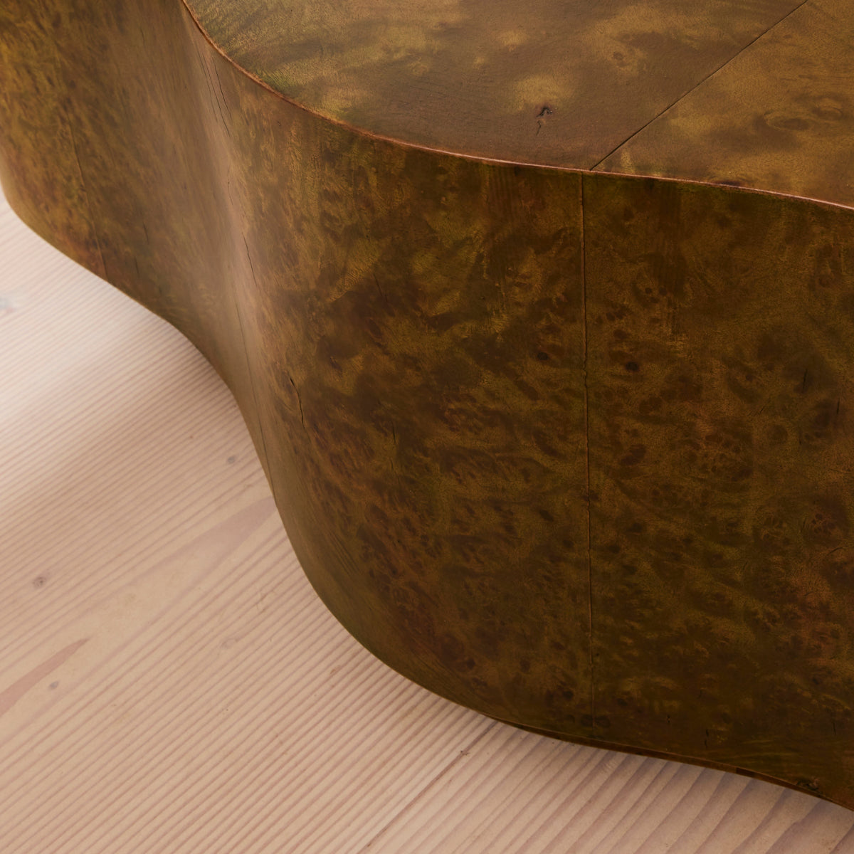 Oriana - Green Burl Wavy Oval Premium Coffee Table