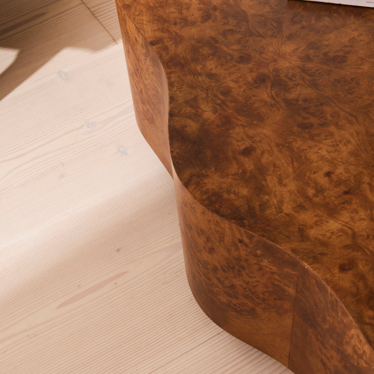 Oriana - Gold Burl Wavy Oval Premium Coffee Table