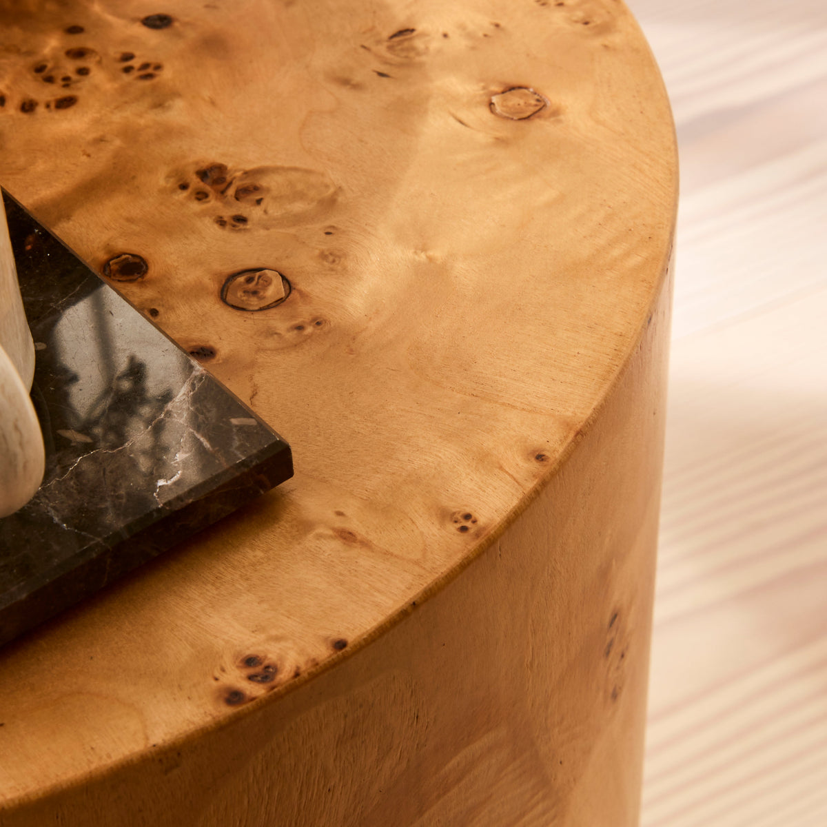 Arbour - Natural Burl Wood Premium Round Side Table