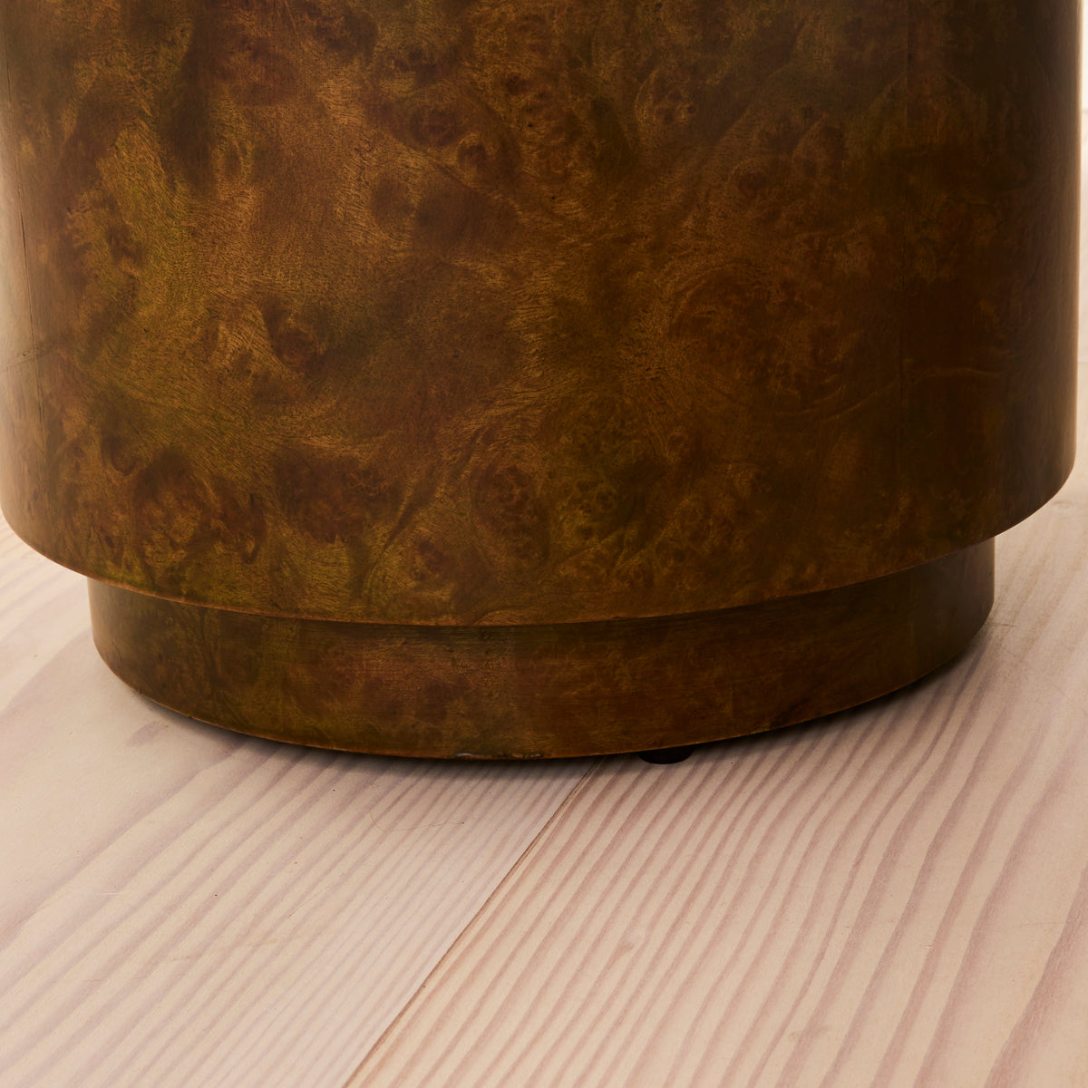 Arbour - Green Burl Wood Premium Round Side Table