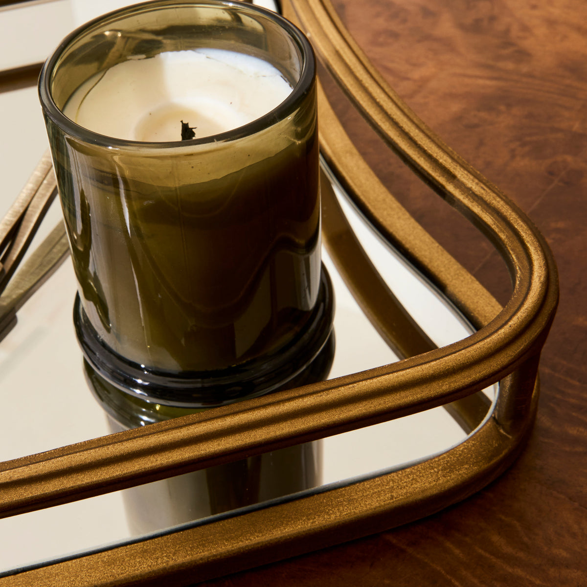 Louis - Gold Curved Square Mirrored Decorative Tray