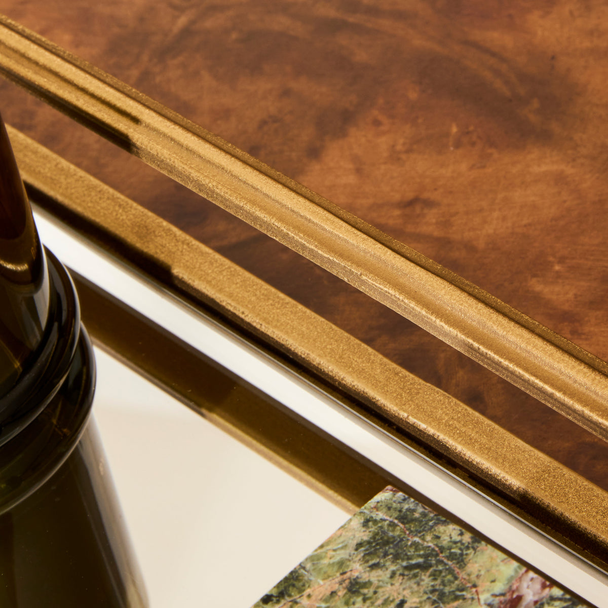 Louis - Gold Curved Rectangle Mirrored Decorative Tray