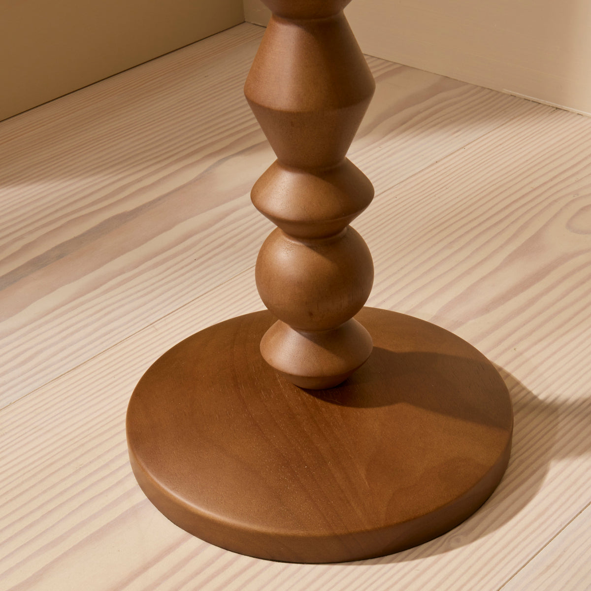 Ivy - Dark Wood Drum Shade Floor Lamp
