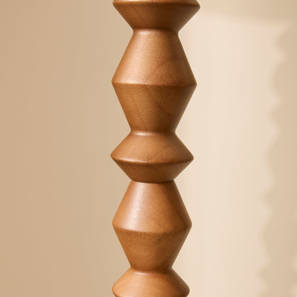 Ivy - Dark Wood Drum Shade Floor Lamp