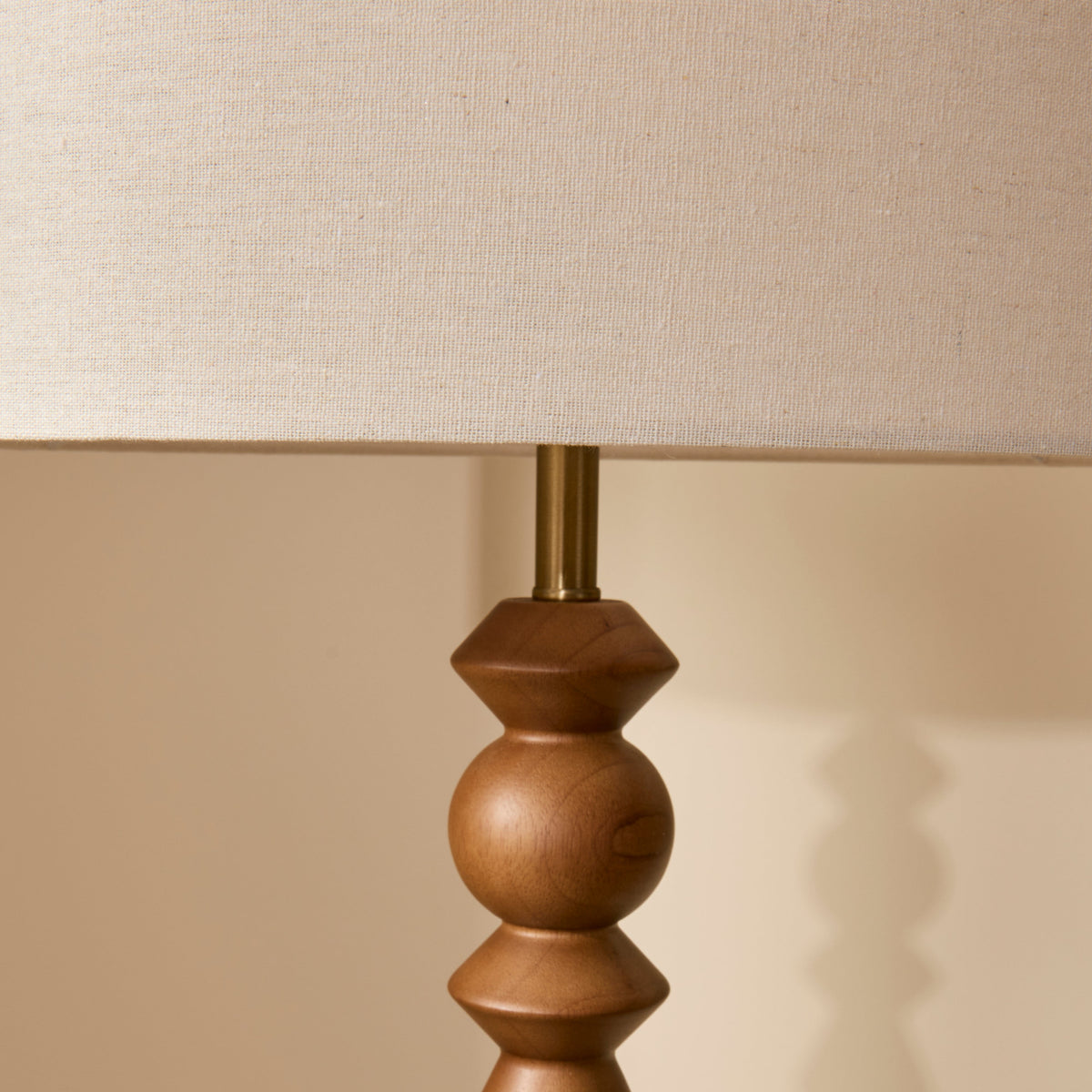 Ivy - Dark Wood Drum Shade Floor Lamp