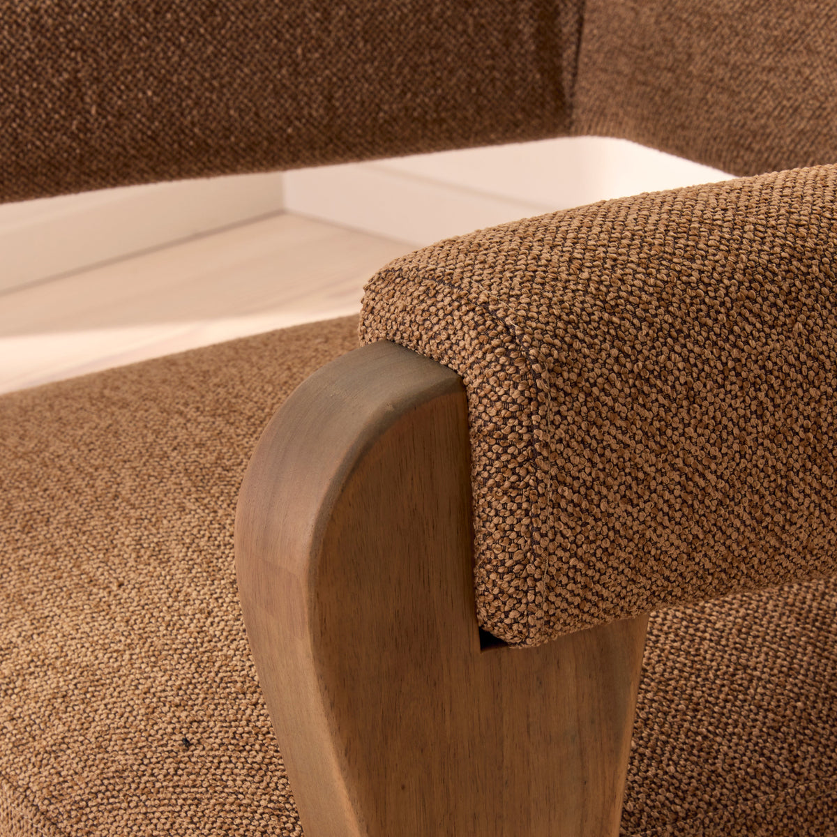Ferne - Fabric Accent Chair Brown & Warm Wood