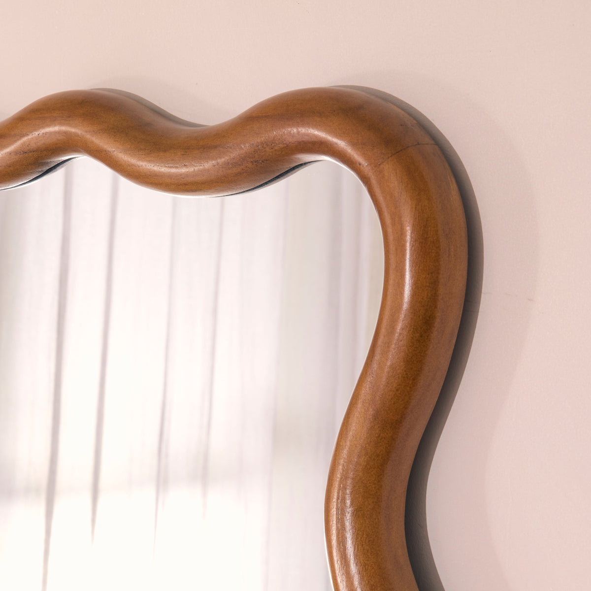Marea - Dark Wood Wavy Retro Full Length Mirror 170cm x 80cm