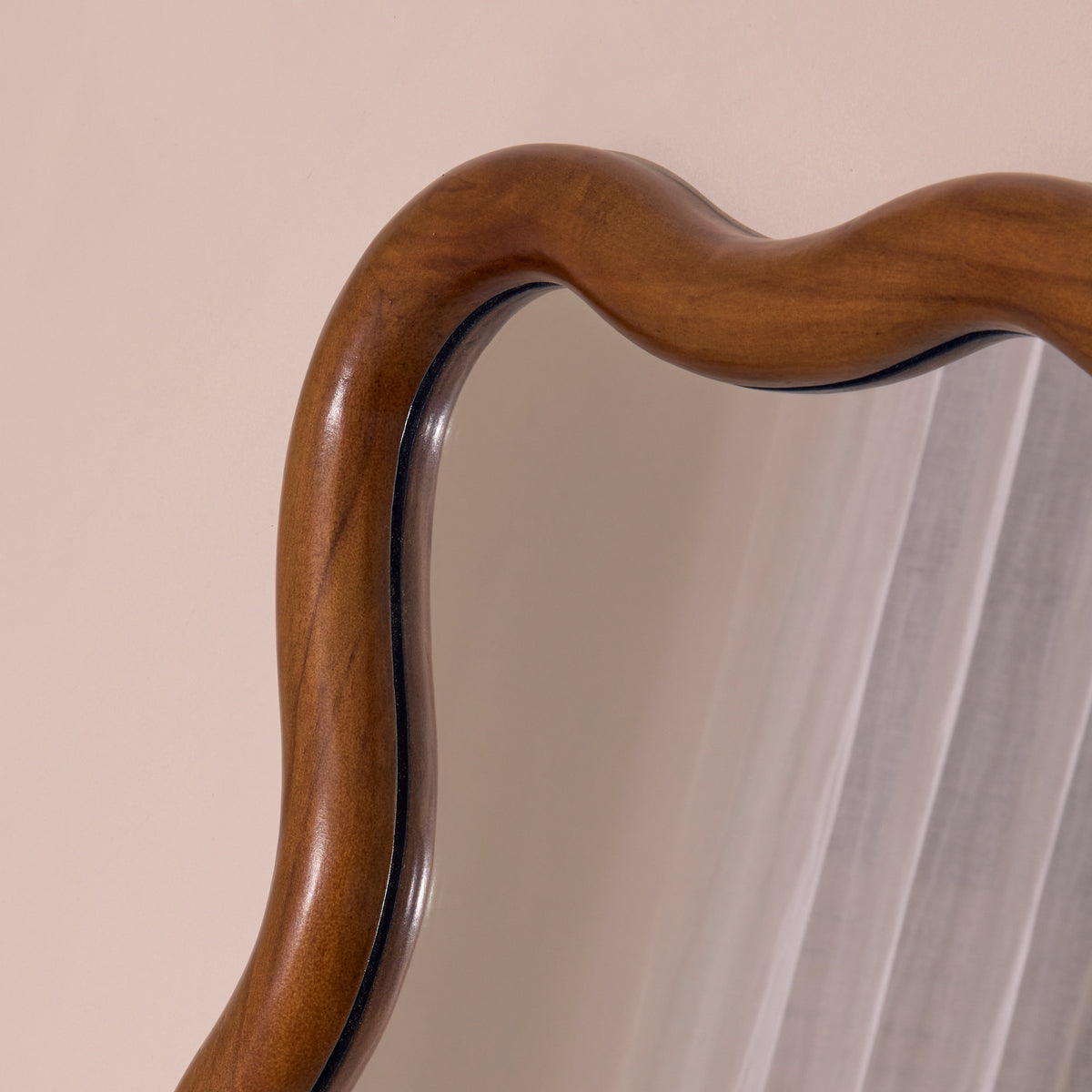 Marea - Dark Wood Wavy Retro Full Length Mirror 170cm x 80cm