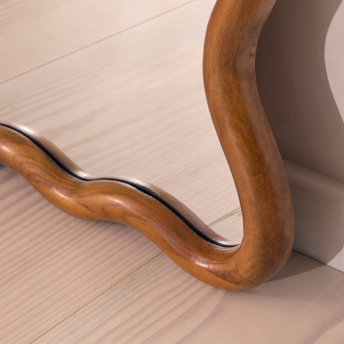 Marea - Dark Wood Wavy Retro Full Length Mirror 170cm x 80cm