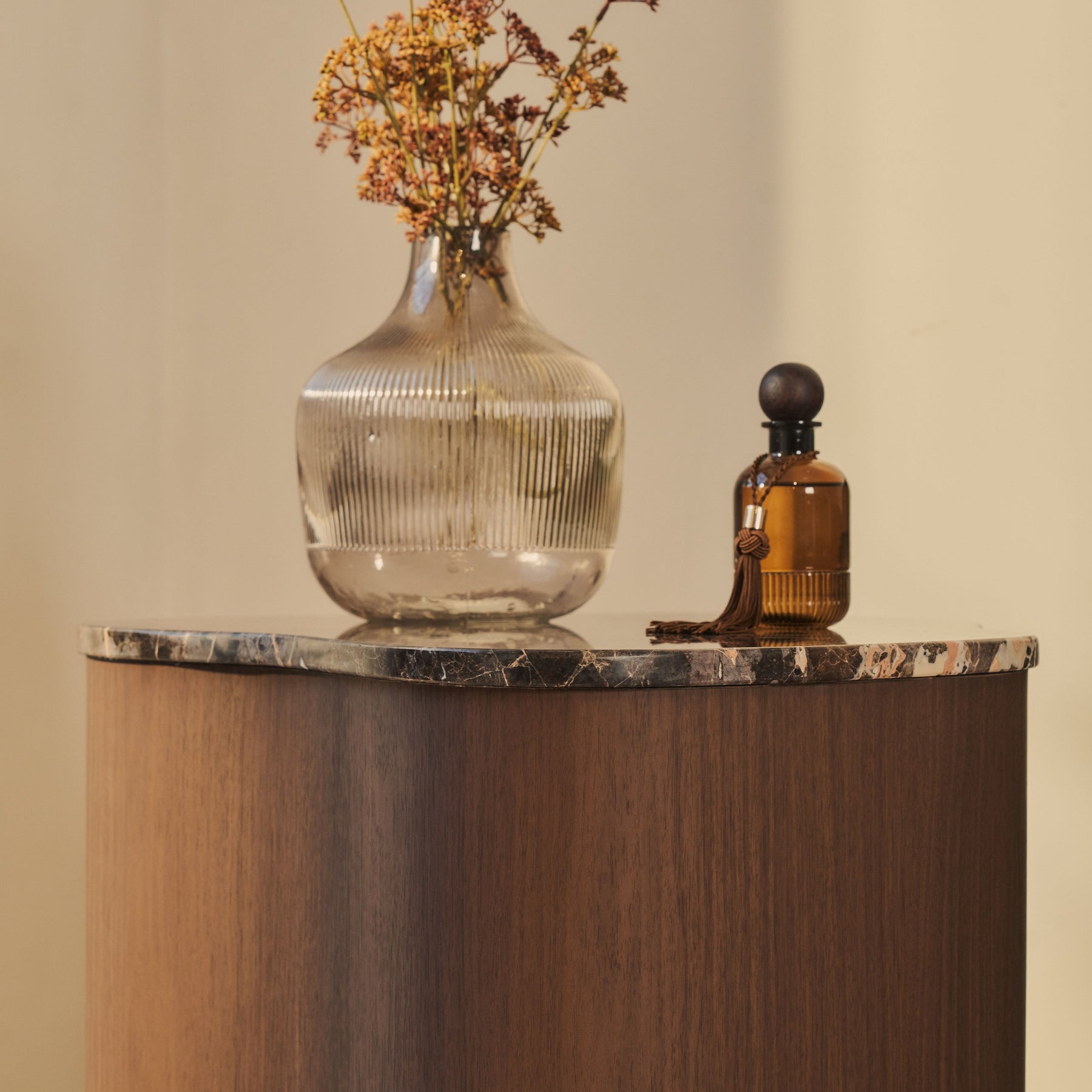 Arlo - Dark Emperador Irregular Dark Wood Premium Side Table