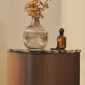 Arlo - Dark Emperador Irregular Dark Wood Premium Side Table