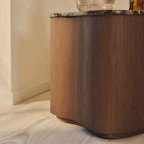 Arlo - Dark Emperador Irregular Dark Wood Premium Side Table