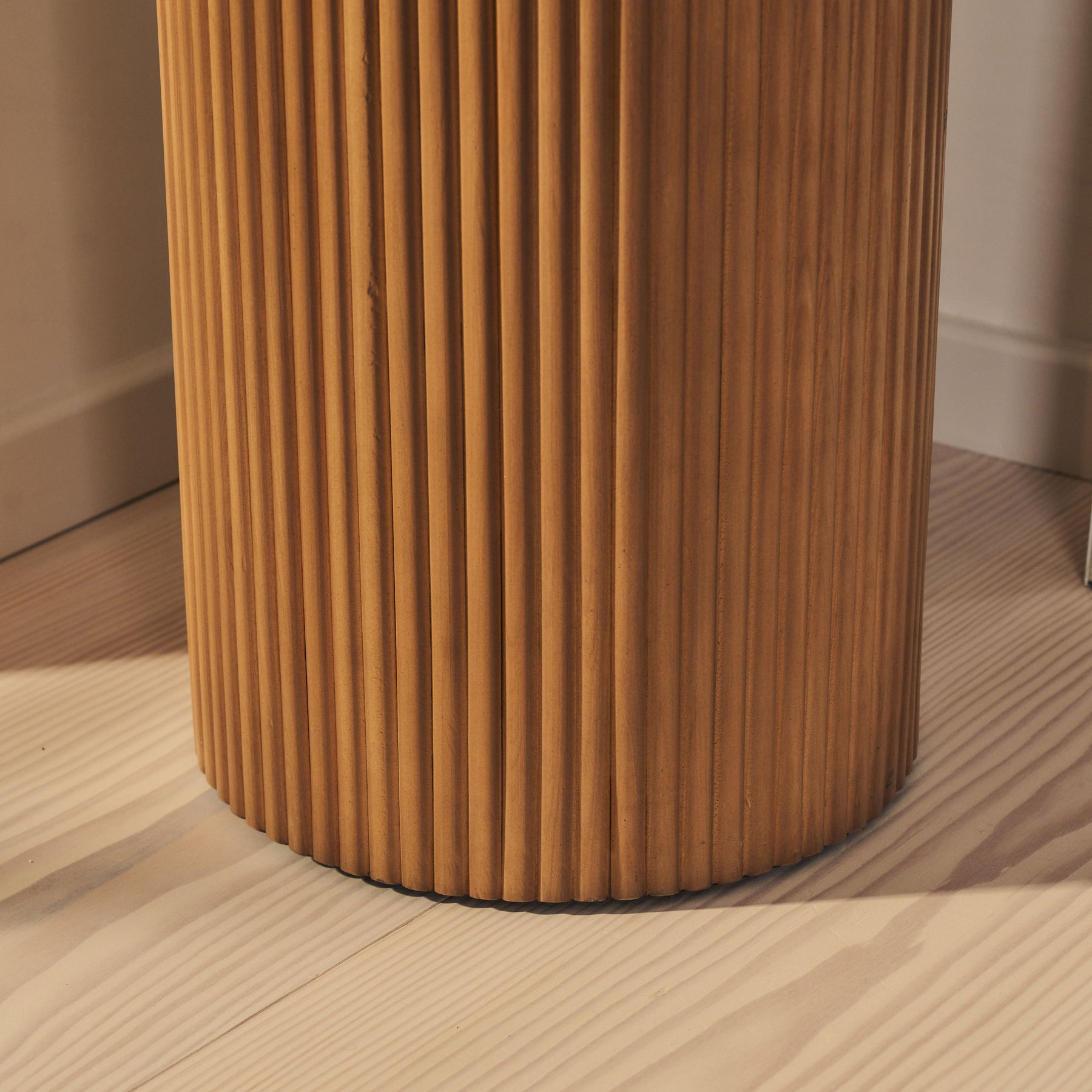 Cove - Warm Wood Ribbed Plinth