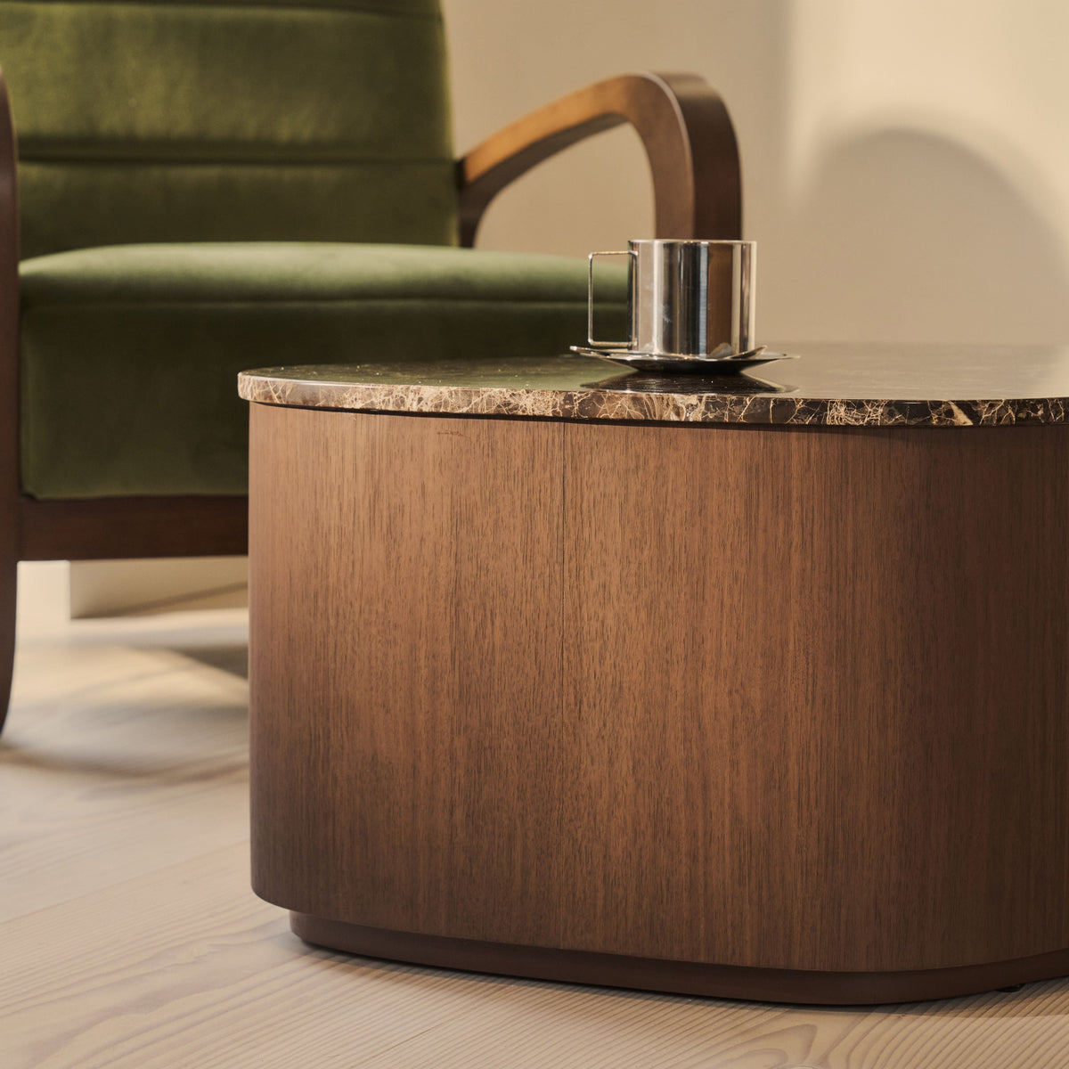 Arlo - Dark Emperador Irregular Dark Wood Premium Coffee Table