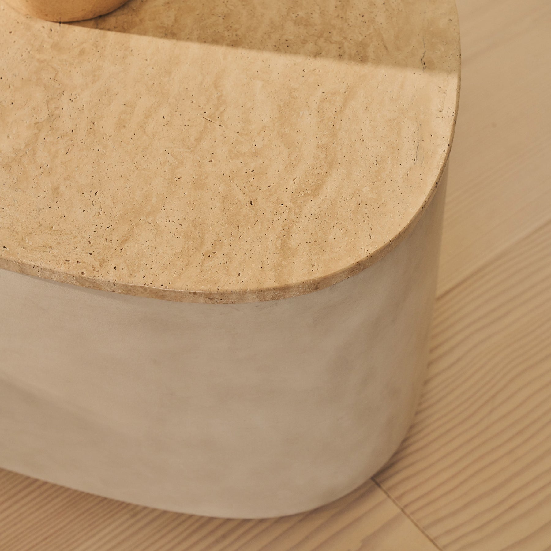 Arlo - Beige Travertine Irregular Concrete Premium Extra Large Coffee Table