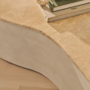 Arlo - Beige Travertine Irregular Concrete Premium Extra Large Coffee Table