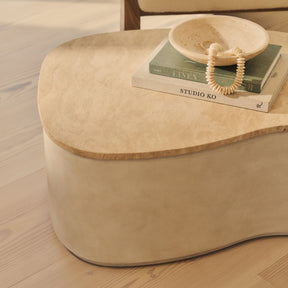 Arlo - Beige Travertine Irregular Concrete Premium Extra Large Coffee Table