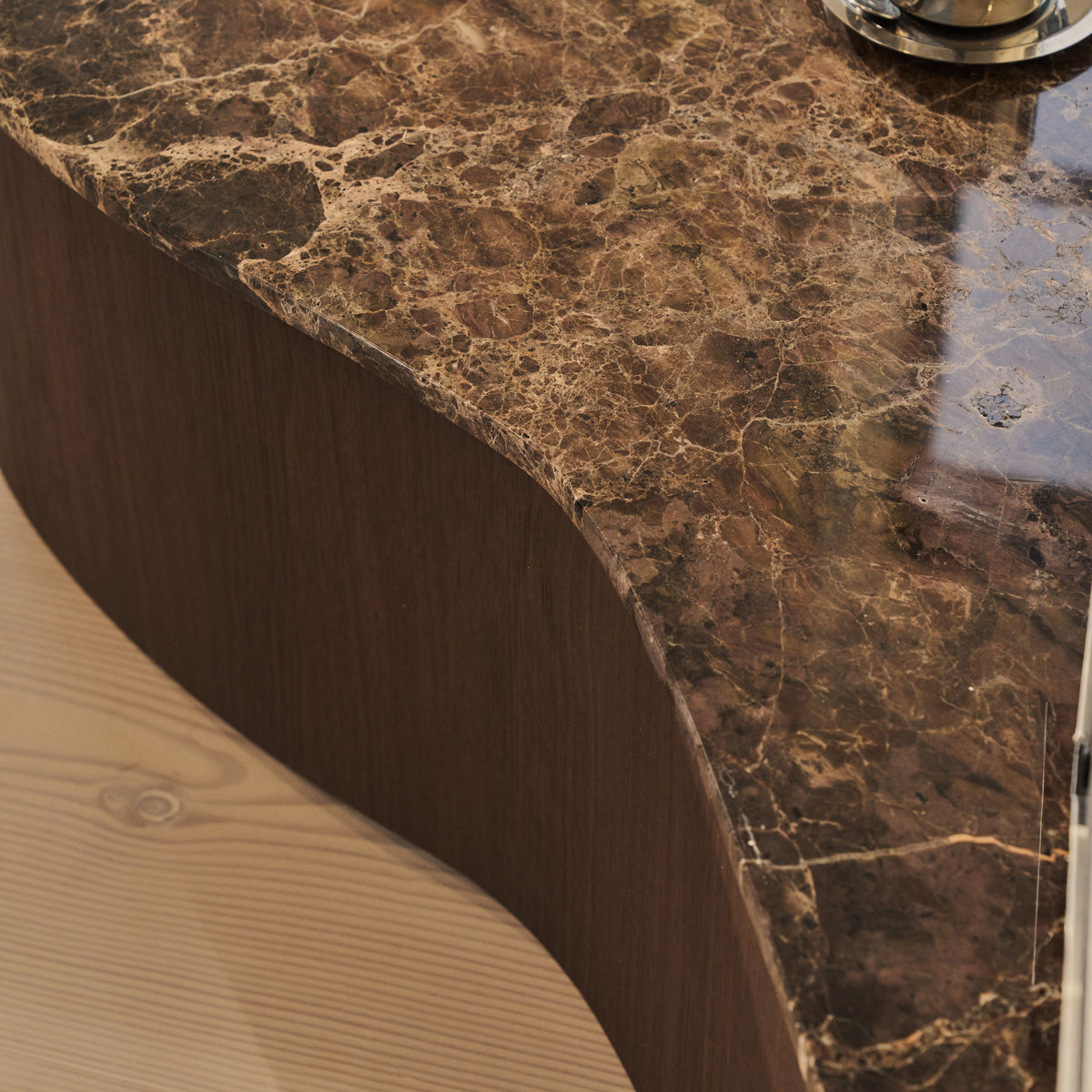 Arlo - Dark Emperador Irregular Dark Wood Premium Extra Large Coffee Table